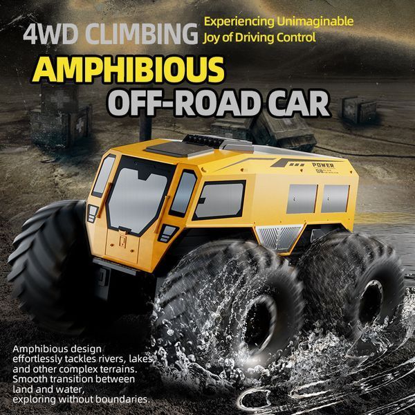 Машинка на пульте управления JJRC SHERP Q210 вездеход амфибия 4х4 желтый 1000237 фото