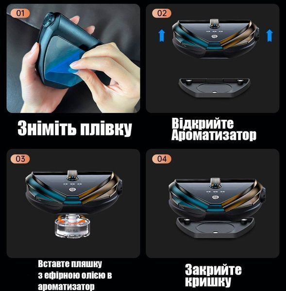 Ультразвуковий інтелектуальний ароматизатор в автомобіль Срібний 1000145-1 фото