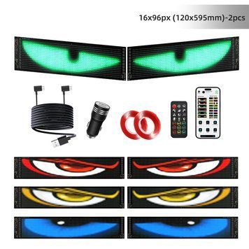 Гнучкий автомобільний LED-екран 120x595 мм (16x96 px). Комплект 2шт, з Bluetooth та пультом ДК 1000244-1 фото