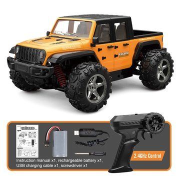 Машинка на пульте управления JEEP Wrangler 35км/ч, JJRC C8819, 4х4, с LED-подсветкой Желтый 1000242 фото