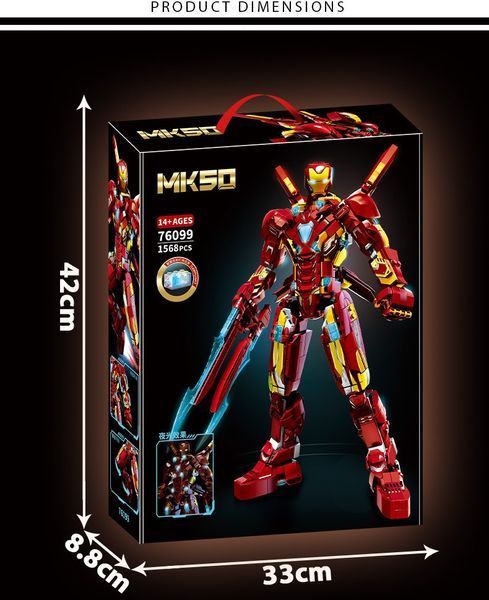 Конструктор Железный Человек Iron Man Marvel 1568 деталей совместимый с Лего 1000222 фото