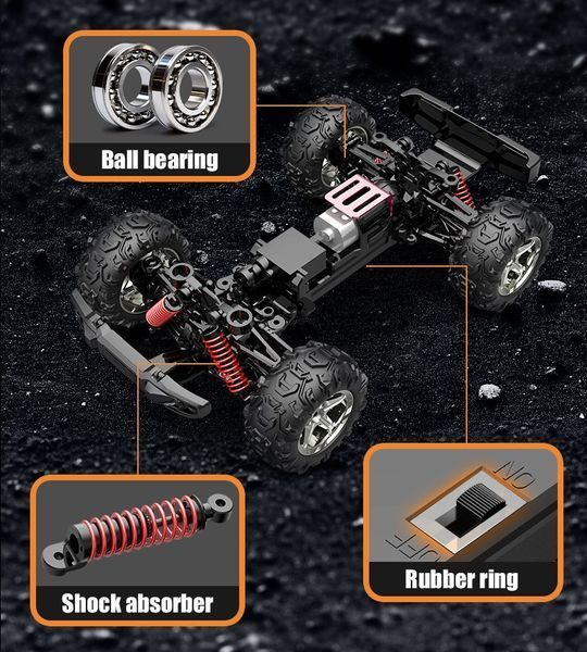 Машинка на пульті керування JEEP Wrangler 35км/год, JJRC C8819, 4х4, з LED-підсвічуванням Жовтий 1000242 фото