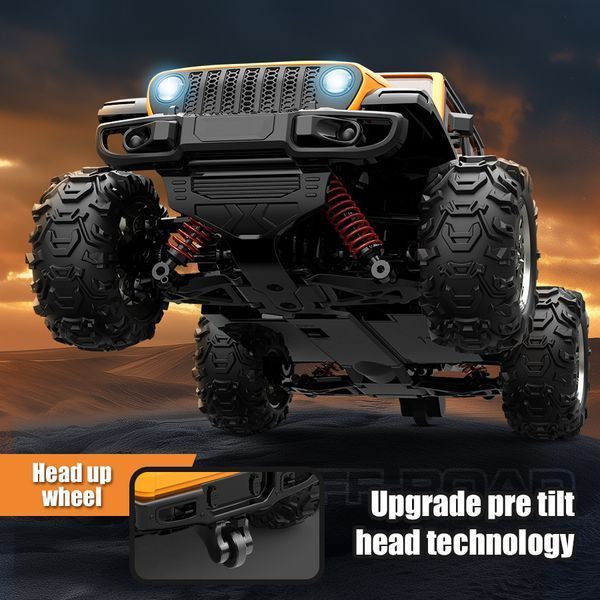 Машинка на пульті керування JEEP Wrangler 35км/год, JJRC C8819, 4х4, з LED-підсвічуванням Жовтий 1000242 фото