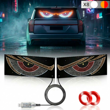 Светодиодная автомобильная панель "Devil's Eye", 30x12 см, 12 режимов, USB 5V, Бело-красный цвет 1000247 фото