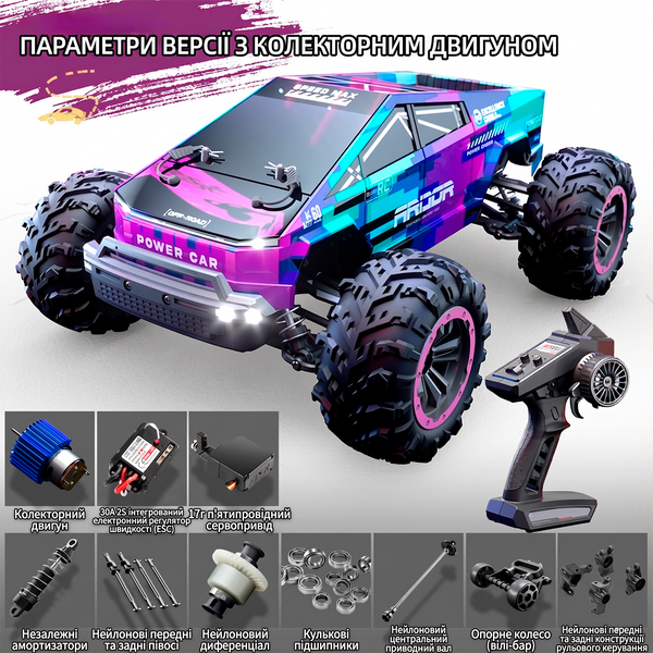 Внедорожник на радиоуправлении JJRC Cybertruck 4WD Фиолетовый 1000250 фото